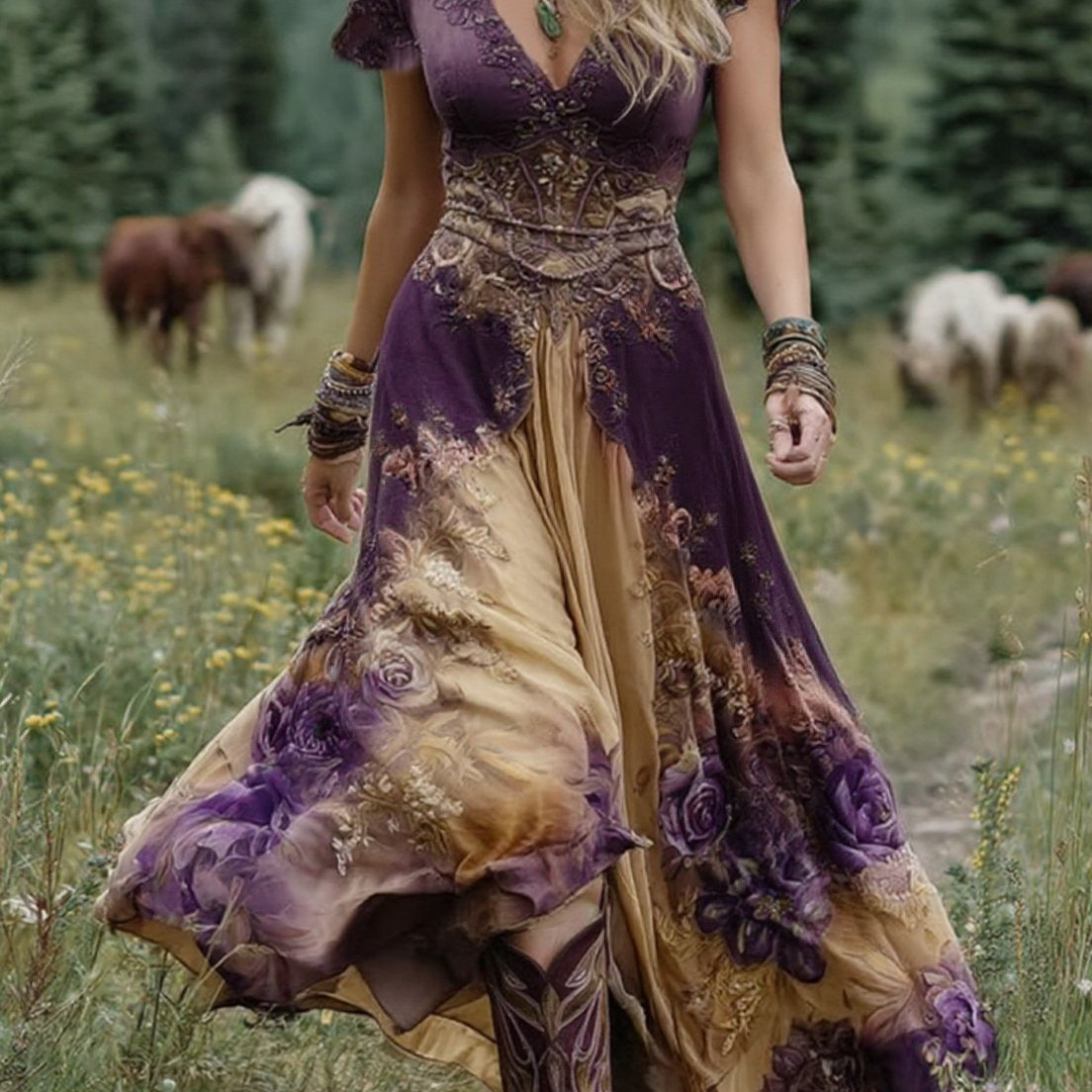 Serena - Vestido Maxi Curto Floral