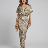 DELACROIX | Robe Midi à Imprimé Abstrait Coralie