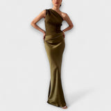 Luna - Vestido de cetim assimétrico