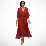 DELACROIX | Robe en chiffon à décolleté V