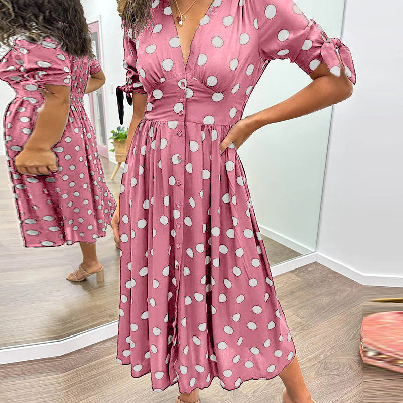 Mónica - Vestido Elegante de Bolinhas