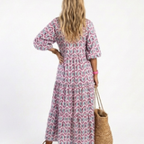 DELACROIX | Robe Midi Géométrique à Volants Léa