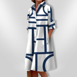 Helena - Vestido Midi Geométrico