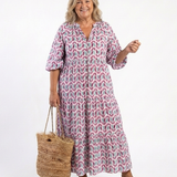 DELACROIX | Robe Midi Géométrique à Volants Léa
