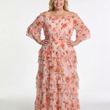 DELACROIX | Robe Maxi à Volants Florale Décolleté Rosalie