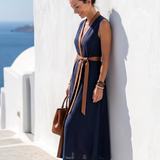 DELACROIX | Robe Midi à Lignes Contrastées Myra