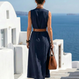 DELACROIX | Robe Midi à Lignes Contrastées Myra