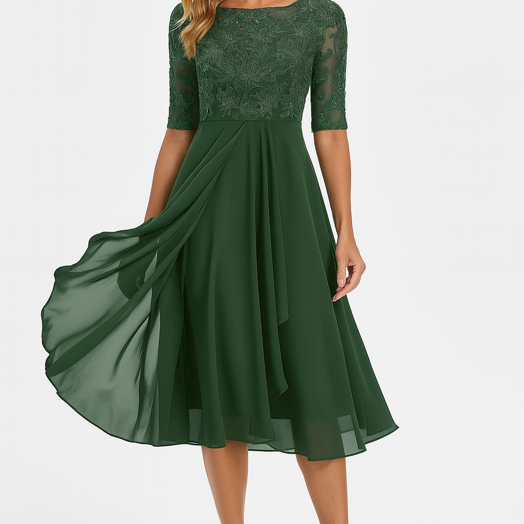 Valentina - Vestido Renda Manga 3/4