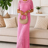 Beatriz - Vestido Longo em Crochet com Forro Interior