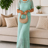 Beatriz - Vestido Longo em Crochet com Forro Interior
