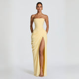 Adriana - Vestido Longo Drapeado com Fenda