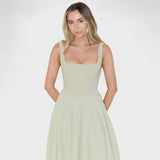 Maribel - Vestido Midi decote quadrado