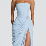 Adriana - Vestido Longo Drapeado com Fenda