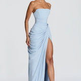 Adriana - Vestido Longo Drapeado com Fenda