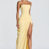 Adriana - Vestido Longo Drapeado com Fenda