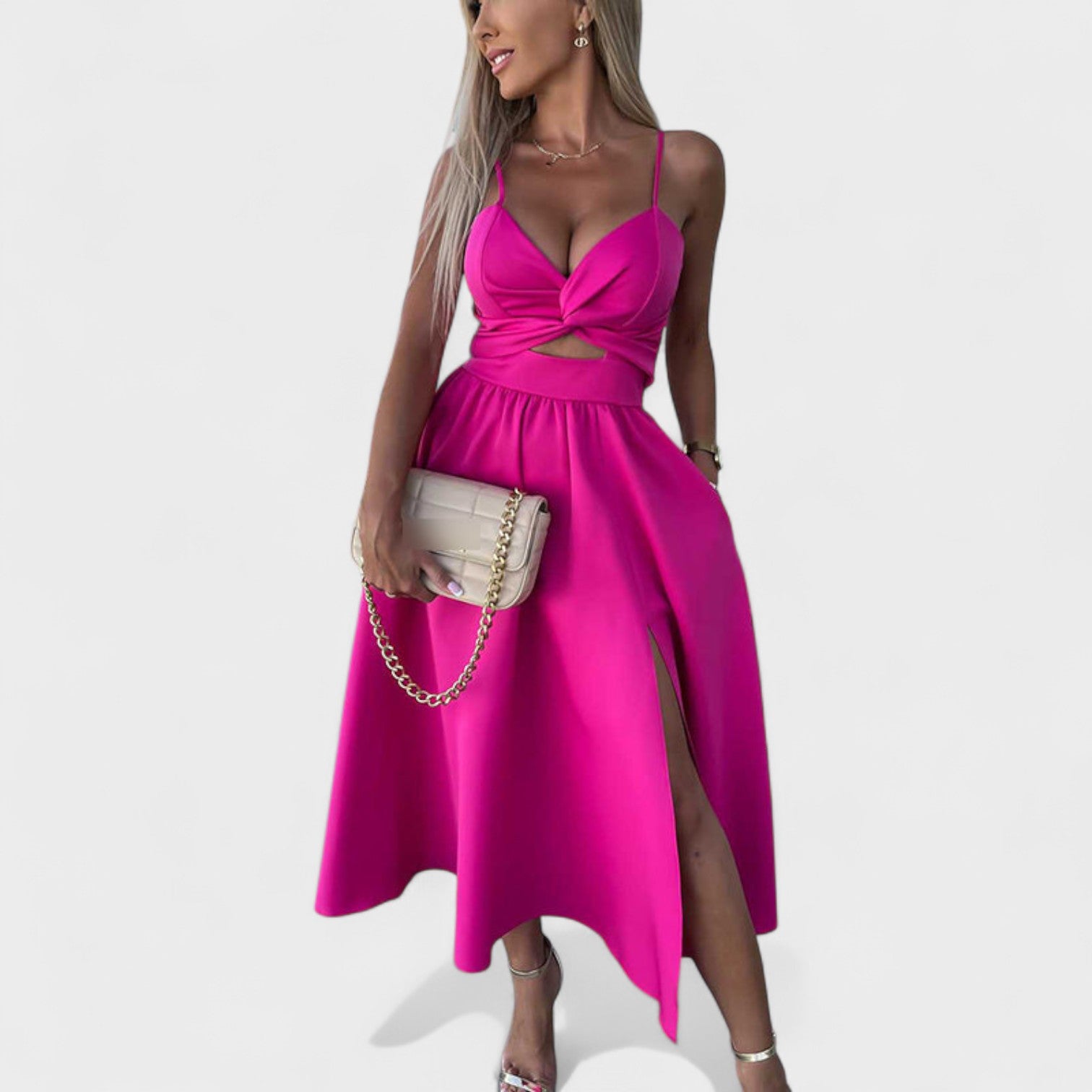 Cielo - Vestido Midi com Abertura